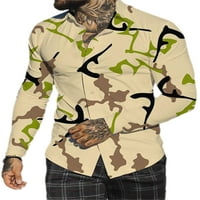 Muška bluza s reverom, ležerni topovi, ugrađena jednoredna košulja od tunike, košulje s gumbima s gumbom na kopčanje, stil - $ 5