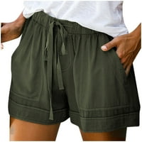Ženske kratke hlače s džepovima Plus size udobne casual kratke hlače s elastičnim pojasom i džepovima široke kratke hlače