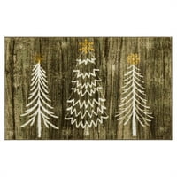 Mohawk Home Prismatic Barnwood Wonderland Driftwood Suvremena tema Božićna preciznost tiskana raspršena, 1'6 x2'6
