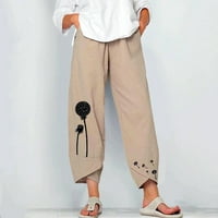; Casual hlače za žene, modne jesensko-zimske duge cvjetne hlače, udobne Ležerne široke hlače srednjeg struka, nepravilne hlače,