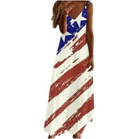 Topovi za žene 4. srpnja, Top sa zvijezdom američke zastave, sunčane haljine u ljetnom stilu, Dan neovisnosti, svečana haljina s