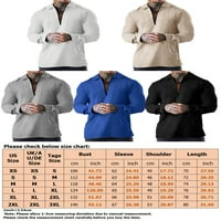 Muška polo majica s dugim rukavima, Bluza s dugim rukavima, jednobojni gornji dio s patentnim zatvaračem, udoban pulover, 2-inčni