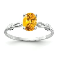 Prsten od bijelog zlata od 7 karata s primarnim zlatnim ovalnim citrinom