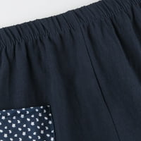 Ženske široke široke hlače visokog struka od pamuka i lana, Ležerne hlače od 96 do 4486059