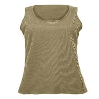 Ženska jednobojna pletena majica bez rukava Bez rukava Bez rukava osnovni prsluk Ležerne majice za vježbanje ženske ljetne majice