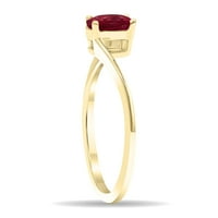 Ženski prsten od 10k žutog zlata u Ovalnom rubinskom valu