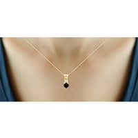 Jewelersclub Carat T.G.W. Sapphire i bijeli dijamantni naglasak 14K zlato preko srebrnog ženskog privjeska, 18