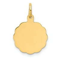 Nakit od žutog zlata od 14 karata. Ovjes u obliku diska s urezanim mjernim diskom