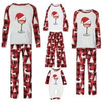 Božićna pidžama za žene, Božićni Top s printom za malu djecu + hlače, identični setovi pidžame za cijelu obitelj, Crveni, za djecu
