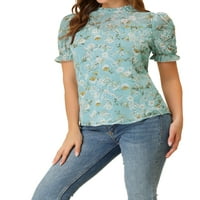 Jedinstvene ponude ženskog ljetnog ruffle kratkih rukava Top Ditsy cvjetna bluza