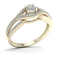 1 3CT TDW Diamond 10K žuti zlatni zaobilazni prsten zaručnički prsten