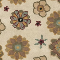 2'6 8'cvjetni tepih od vunenog trkača u boji slonovače