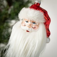 Stakleni ukras za glavu Djeda Mraza višebojno staklo 6,5 inča