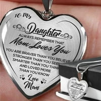 Do 65% popusta za moju kćer ogrlica od nehrđajućeg čelika s natpisom srca privjesak Od Srca breskve poklon za mamu i kćer na blagajni