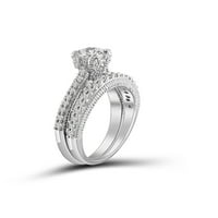 Dijamant 0. Prsten od bijelog kubičnog cirkonija od srebra od 1 karata za žene