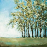 Long, Christina Black, uokvirena suvremena muzejska umjetnička gravura pod nazivom drvo ljeti