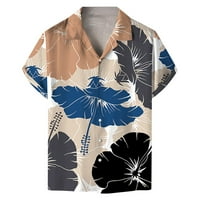 Muška havajska košulja s printom od 3 tisuće ležerna ljetna bluza vrhovi na kopčanje košulje kratkih rukava muška majica Plava Majica