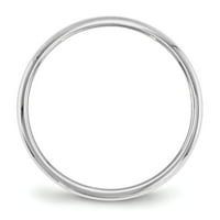 Polukružni zaručnički prsten od bijelog zlata, veličine 7,5