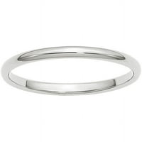 Polukružni karatni prsten od bijelog zlata, veličine 13