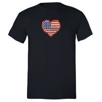 Muška majica s američkom zastavom i srcem za američki poklon od 4. srpnja sa šljokicama