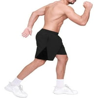 Muške hlače za vježbanje široke hlače, sportske kratke hlače za trčanje s džepovima s patentnim zatvaračima, kratke hlače s patentnim