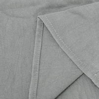 Ženske hlače od pamuka i lana s velikim džepovima za žene u jednobojnim ležernim hlačama s elastičnim strukom za žene