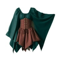 Ženske jesenske haljine kostimi za Noć vještica gotička haljina Vintage Mini haljina s rukavima šišmiš korzet srednjovjekovna haljina
