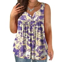 Ženska bluza Plus size flanel ženske tiskane majice ljetne Ležerne široke bluze bez rukava Plus size majice ljetne