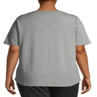 Terra & Sky Women's Plus Size kratki rukav Svakodnevni esencijalni V-izrez majice, 2-pack