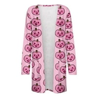 ; / Novi dolasci ženski kardigani s dugim rukavima modni široki kardigan s printom za Noć vještica ležerni kardigani u ružičastoj