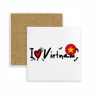 Volim Vijetnam riječ Zastava Ljubav Srce ilustracija kvadratni stalak za šalicu prostirka stalak za šalicu izolacijski kamen