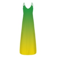 Haljina ženska gradijentna Maksi haljina Bez rukava s izrezom u obliku slova u, ležerni sundress duga haljina za plažu, jesenske