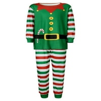 Obiteljski Božićni pidžama Set, jedna prugasta pidžama s kapuljačom, odjeća vilenjaka Djeda Mraza, zelena beba