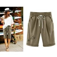 Ženske ljetne Ležerne kratke hlače s printom, džepovi s labavim vezicama, Plus veličine, hlače, kratke hlače, uskrsna jaja