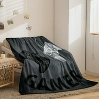 Poplun s uzorkom gamepada, ultra mekani pokrivač od mikro pliša za krevet, vrhunska cjelogodišnja pahuljasta deka od flisa za kauč