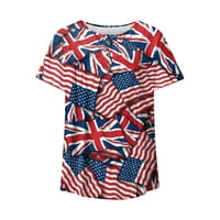 Ženske majice za Dan neovisnosti, Ležerne elegantne majice kratkih rukava, domoljubne majice s printom američke zastave, modne bluze