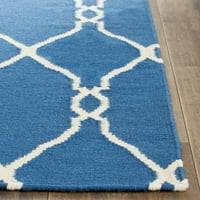 Geometrijska marokanska vunena prostirka za trčanje, Tamno plava, 2 '6 12'