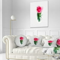 Dizajnirati lijepa ruža s lišćem Crtanje - jastuk cvjetnog bacanja - 12x20