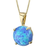 plava opalna ogrlica okruglog oblika od žutog zlata 14k, 18