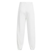 Muške hlače za jogging Donje Rublje Radne hlače sportske casual jednobojne široke sportske hlače jogging hlače joga lumen bijela