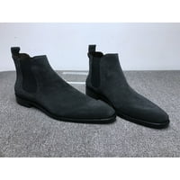 $ 7 / muške udobne modne čizme za Gležnjače sa šiljastim prstima, radne Ležerne čizme za gležnjeve u crnoj boji 7,5