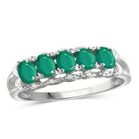 1. Karatni smaragdni dragulj i karatni bijeli dijamantni prsten