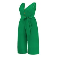 Ženski kombinezoni, kombinezoni na kopčanje, hlače Bez rukava, Ženske Ležerne Harem hlače, hlače s boho izrezom u obliku boho zelene