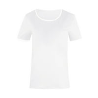 Ženske majice za žene ženske modne casual Print s okruglim vratom labava majica kratkih rukava top bluza pulover bijela bijela majica