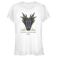 Majica s uzorkom game of Thrones za juniore: zmajeva kuća, zmajeva lubanja, plamen, bijela, velika