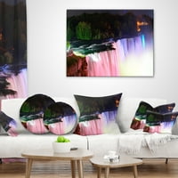 Designart Šareni Niagara Falls Panorama - Sažetak jastuka za bacanje - 12x20