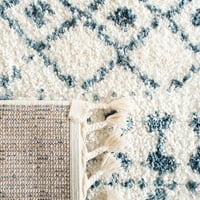Berberski tepih s resama, krem plava, 2 '2 12'