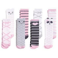 Pamučne čarape do koljena za djevojčice, ružičasta panda, 6 mjeseci