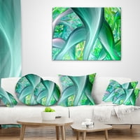 DesignArt zelena fraktalna egzotična stabljika biljaka - Sažetak jastuka za bacanje - 12x20