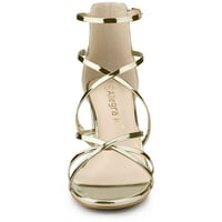 Jedinstvene povoljne povoljne sandale ženske potpetice Strappy crisscross sandale